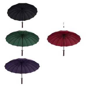 Nuevo Paraguas Samuri con Mango Recto, Tela Premier Pongee de 16 Varillas, Venta al Por Mayor, Personalizable en Varios Colores - Product Image 1