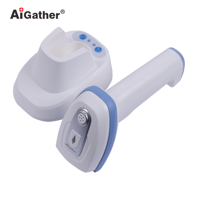 AiGather A-9533SR Cordless QR Code Reader Handsfree Autosense Barcode Scanner with Charging Stand