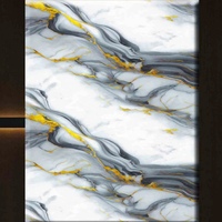 Plaque de marbre PVC veiné or de luxe, 3 mm, panneau mural haute brillance avec revêtement UV, panneau mural décoratif intérieur flexible et imperméable