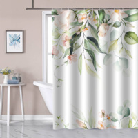 Rideaux de douche géométriques en tissu imperméable en gros, rideaux de douche imprimés sur mesure