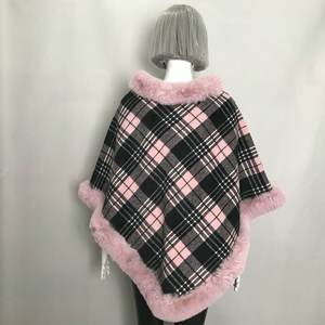 Toptan özel kış sıcak <span class=keywords><strong>Faux</strong></span> tavşan kürk bayan yün panço kaliteli moda kaşmir kızlar pelerin kadın kürk şal - Product Image 6
