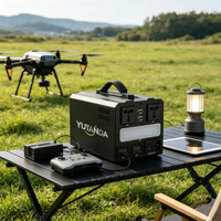 Station d'alimentation portable YUTANDA 1000W, multi-sorties AC USB DC avec lumière LED intégrée, alimentation de secours pour le camping, la maison et les situations d'urgence, fabriqué en Chine