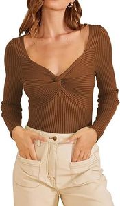 Pull tricoté décontracté à manches longues pour <span class=keywords><strong>femme</strong></span> avec croisement sur la poitrine, style élégant, vente en gros, personnalisable avec logo - Product Image 5