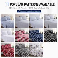 Vente Flash Draps-housses Imprimés Indiens Écologiques Anti-boulochage 80% Coton 20% Polyester pour Maison et Hôtel