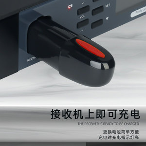 CD08 sạc Micro từ tính Sạc một cho hai micro không dây/KTV hiệu suất cuộc họp u-band FM chống hú - Product Image 3