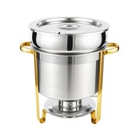 Réchaud à alcool 7/11L en acier inoxydable argent/or, empilable, style minimaliste moderne, ensemble chauffe-plats et chauffe-soupe, chauffe-étuie et chauffe-aliments