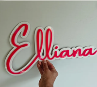 Panneau nominatif personnalisé en acrylique 3D, plaque à initiales personnalisée, étiquette nominative décorée en forme de cœur, décoration murale pour chambre d'enfant, cadeau de baby shower