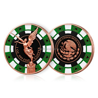 Pièce de poker colorée 1 oz .999 en cuivre fin, pièce commémorative Victory Angel, badge de collection, souvenir, pièce de cuivre rouge 1 oz dans une capsule