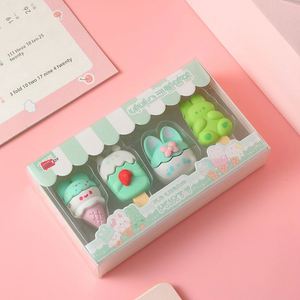 Ensemble de papeterie scolaire X920 MAI-K39, effaceurs en forme de crème glacée animale, mignons et kawaii pour filles - Product Image 2