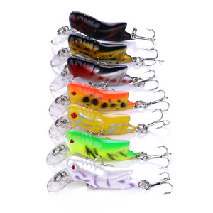 Plastic lure with feather fly cricket bait insects baits 4.5cm 3.4g cicadas false bait fishing lures