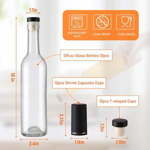 तापमान प्रतिरोधी 750 मिलीलीटर बर्फ की बोतल रस पेय कॉर्क के साथ स्पष्ट ग्लास वाइन बोतल - Product Image 5