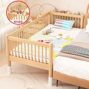 Wan Yusen Solid Wood Childrens <b>Bed</b> Extendable Guardrail Platform <b>Bed</b> For Boys Girls <b>Pine</b> Wood Small <b>Bed</b> With Safety Rails - Product Image 1