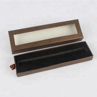 Boîte à stylo personnalisable de haute qualité avec impression, boîte en papier avec couvercle Ciel et Terre et fenêtres transparentes pour stylo