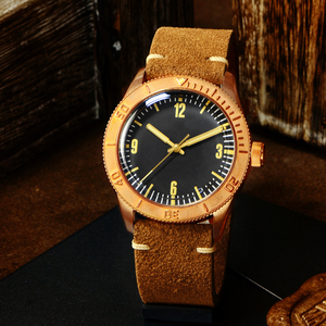 Personnalisé bas quantité minimale de commande oem <span class=keywords><strong>verre</strong></span> saphir 200m cusn8 bronze lunette plongeur automatique nh35 montre homme à vendre - Product Image 4