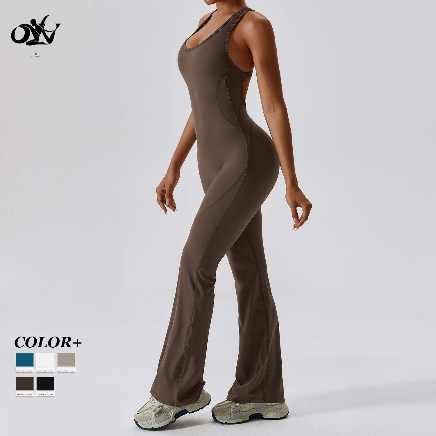 Wholesale Quick-drying Backless Tight Breathable Yoga Jumpsuit High Quality Skin-friendly Scrunch Butt Women's Sports Jumpsuit