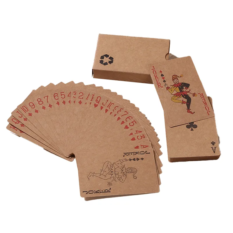 Jogo de cartas de papel para pôquer de plástico PVC de papel de atacado com logotipo personalizado à prova d'água 32 cartas