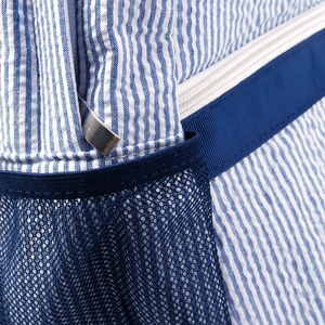 Sacs à dos en seersucker marine, lot <span class=keywords><strong>de</strong></span> 25 pièces, entrepôt GA, taille complète, sacs à rayures pour jeunes, sacs à dos légers pour étudiants, sacs à dos <span class=keywords><strong>de</strong></span> voyage - Product Image 3