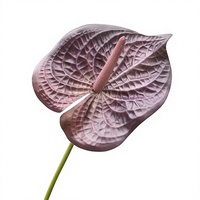 Bunga Anthurium Buatan Besar Berkualitas Tinggi, Tangkai Anthurium Lily Palsu Warna Burgundy untuk Dekorasi Rangkaian Bunga Pernikahan dan Rumah