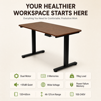 Support d'ordinateur portable en bois ergonomique à hauteur réglable, ODM, avec moteur silencieux, grand espace de travail, pour bureau, en métal, à levage électrique
