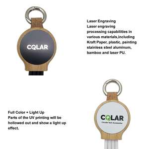 منتج جديد بسعر الجملة قصير من الخيزران مع مفتاح USB شاحن هدية الترويجي ميني <span class=keywords><strong>3</strong></span> في 1 خط كابل - Product Image 2