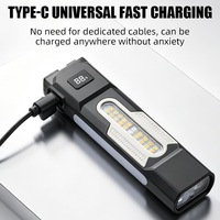 Lampe de travail LED COB rechargeable avec affichage numérique, type C, magnétique, lampe torche RGB, clip de poche, lampe d'inspection, extérieur