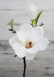 Fleur artificielle française en gros, 2 têtes, magnolia, pour la maison, l'hôtel, le mariage - Product Image 4