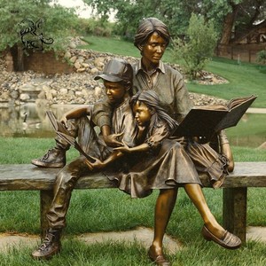 Estatuas de Bronce de Alta Calidad, <span class=keywords><strong>Nuevo</strong></span> Diseño, Tamaño Real, para Parques al Aire Libre, Madre e Hijo - Product Image 1