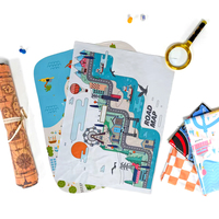 Venta al por mayor de tela impermeable para mapas de senderismo, 500 unidades, microfibra textil impresa personalizada, mapa de juego de mesa OEM, fábrica de origen