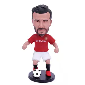 Figuras de ação de futebol, figuras de plástico personalizadas com grande cabeça de pvc de futebol, estrela, futebol americano