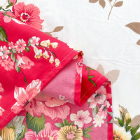 Vente en gros de 4 pièces de draps de lit imprimés avec de grandes fleurs rouges, très tendance