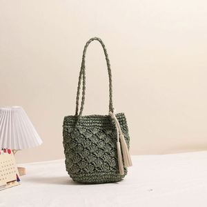 Fashion Summer Paper Straw Crocheted Pineapple Hollow Out Design Women Lady Beach <b>Bag</b> with Tassels - Product Image 4
