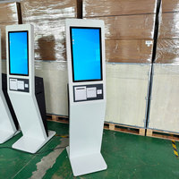 Machine de commande de restaurant en libre-service de 21,5 pouces, directement de l'usine, avec lecteur de code QR et imprimante d'étiquettes