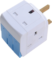 Adaptor Stopkontak UK 3 Lubang Dengan Pin UK 13A 250V~ 3250W Adaptor Perjalanan Colokan BS Dengan Tutup Pengaman dan Sakelar