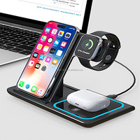 Station de Recharge Sans Fil Portable 3-en-1 10W/15W, Support Magnétique Pliable pour Téléphone Mobile, Écouteurs, Usage de Bureau