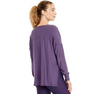 Camiseta de Manga Larga para Mujer, Precio de Fábrica, Mezcla de Algodón Suave, Cuello Redondo, Estilo Casual, Ropa de Marca Privada OEM, Proveedor Mayorista - Product Image 5