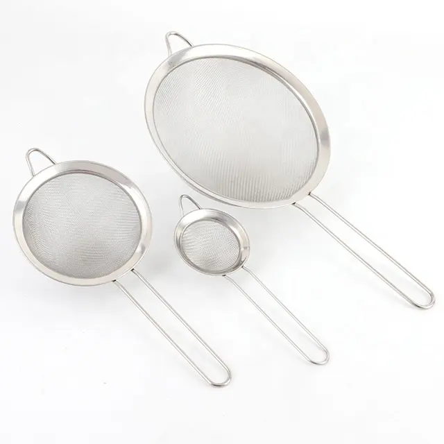 Wholesale Kitchenware 201 Stainless Steel Square Wire Mesh Strainer