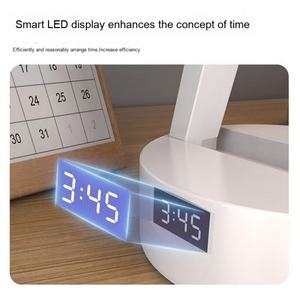 Lampe de bureau LED moderne super lumineuse, longue autonomie, protection des yeux, batterie externe, corps en plastique blanc pour étudiants, école, dortoir - Product Image 4