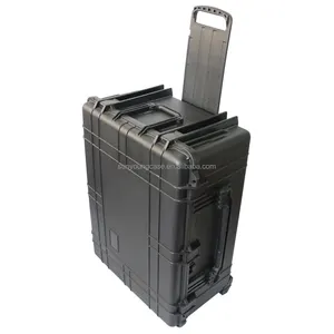 IP67 su geçirmez büyük kapasiteli sert plastik ekipman tekerlekler ile taşıma çantası taşınabilir plastik alet kutusu