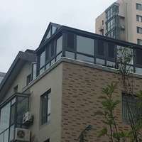 Invernadero Residencial de Fácil Instalación, Moderno, de Aluminio, con Doble Vidrio Templado Low-E, Techo Plano Impermeable