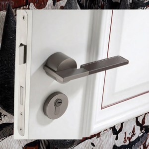 Poignée de porte de luxe haut de gamme DoorShine 2026, finition satinée, cuir de <span class=keywords><strong>vachette</strong></span>, métal, design moderne pour villa, alliage de zinc et aluminium de haute qualité - Product Image 5