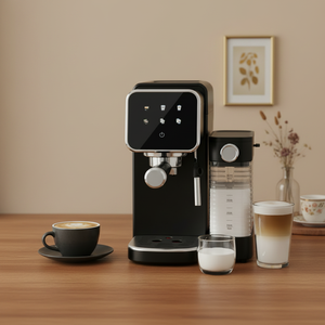 Machine à café expresso pour la maison, thermobloc, réservoir d'eau transparent de 1,0 L, réservoir de lait de 0,9 L, contrôle de température par PCB, <span class=keywords><strong>plaque</strong></span> de préchauffage de la tasse - Product Image 4