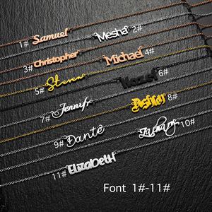 Collier de plaque d'identification en or personnalisé personnaliser la police d'art anglais hommes femmes pendentif en acier inoxydable Shopify livraison directe articles Agent - Product Image 4