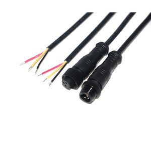 M12 impermeable IP67 18AWG Cable <span class=keywords><strong>de</strong></span> alimentación 10A cobre macho/hembra enchufe <span class=keywords><strong>de</strong></span> 3 pines con carcasa <span class=keywords><strong>de</strong></span> PC <span class=keywords><strong>de</strong></span> tornillo <span class=keywords><strong>de</strong></span> Metal para tiras LED - Product Image 2