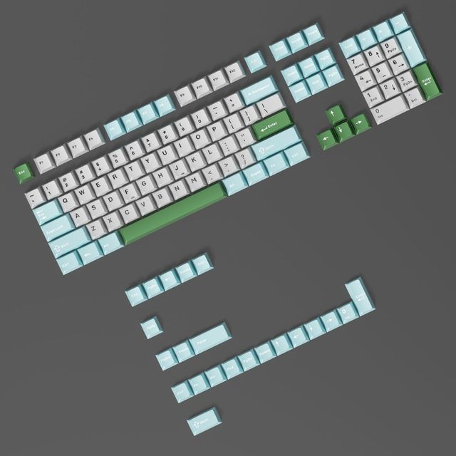 Lime Mist Mechanical Keyboard with Three-Tone Keycaps 128 Keys Original Height