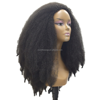 Nouveautés Perruque Synthétique Afro Frisée Élastique Chignon Queue de Cheval Mi-Perruque Cheveux Volumineux pour Femmes Noires
