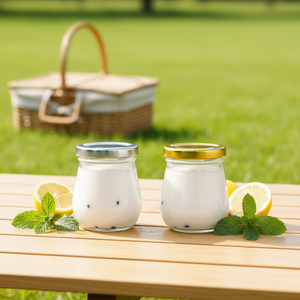 Bocaux en verre <span class=keywords><strong>Penguin</strong></span> carrés en gros de 50ml/75ml/100ml/200ml/250ml/300ml/380ml/500ml avec couvercle métallique et logo personnalisé pour miel, yaourt, bonbons, gelée - Product Image 3