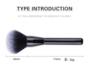 Large <b>Fan</b> Powder Makeup Brush Solid Wood Handle Aluminum Tube Synthetic Hair Face Blusher Foundation Cosmetic Brush - Product Image 5