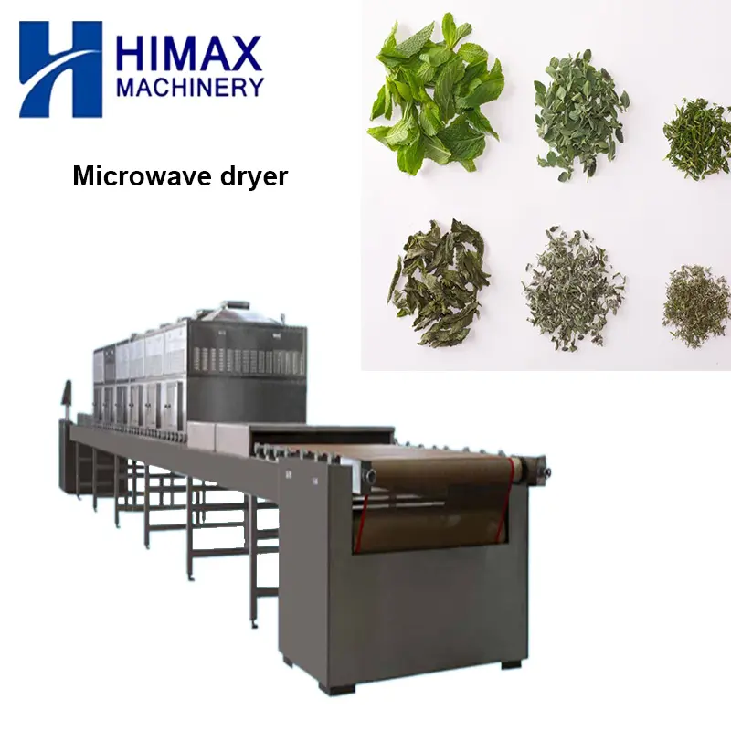 PLC China fabricante especiarias ervas industrial microondas esterilização secador equipamento