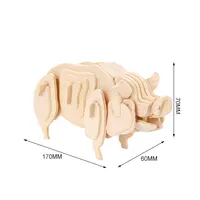 Деревянный 3D-пазл, развивающая игрушка на заказ, свинка, петух, свинка, овечка, корова, модель, игрушка для творчества, пазл с животными на ферме