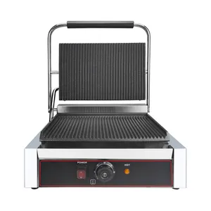 Commercial contact grill electric all grooved heating hot plate panini machine 811EA beef steak cooking sandwich machine